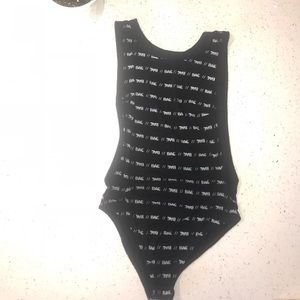 BLACK BODY SUIT - LOWCUT SIDES